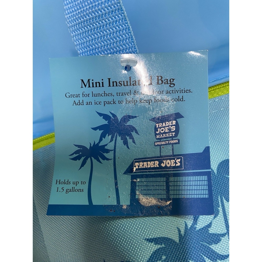 Trader Joes Mini Insulated Bag Blue Limited Edition Palm Tree Volkswagen Hippie - Picture 8 of 10